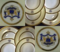 India ? Punjab ? Dinner service plates of the Maharajah of Patiala. Four fine gilt crested Royal