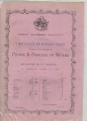 Ephemera ? The Royal Train ? Great Eastern Railway. Beautiful time table for use on the Royal Train