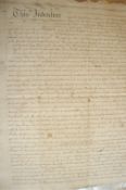 Cheshire fine indenture on a single leaf of vellum dated 1691 being a bargain and sale for property