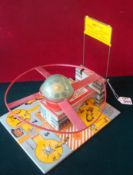 Marx Toys (US) Space Satellite Station: Scarce set comprising detailed tin printed baseplate and