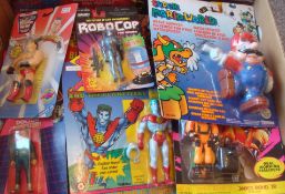 Selection of Carded Figures: To include Terrahawks Dr Ninestein, Robo Cop, Captain Planet, James
