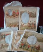 Six Lithographic Printed Photo Mounts: Featuring Life in the Victorian Military (removed from a