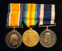 WW1 BWM / Victory Royal Navy Long Service Medals: To J91858 Ord F Carslake HMS Drake on LSGC