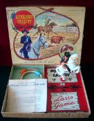 1950 Transogram Hopalong Cassidy Lasso Game: Plastic Horseback Hopalong Cassidy figure with Base