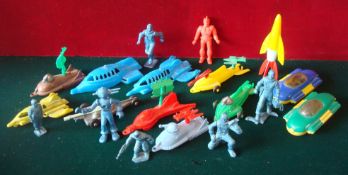 Selection of Rare Tom Corbet Space Cadet Figures & Vehicles: To include 7 Plastic Figures together