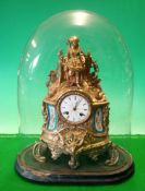 Victorian French Miroy Freres Clock with Porcelain Mounts: Movement Marked Miroy Freres A Parts M78.