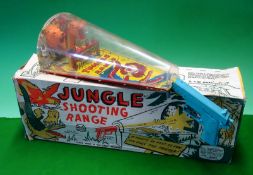 Marx Toys (UK) Jungle Shooting Range: Tin printed with clear plastic cover and pistol in original