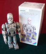 Terminator Style Robot: Tinplate and plastic hands push along action, Near Mint to Mint within