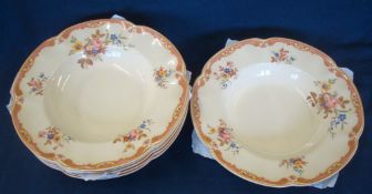 Set of Six Johnson Brothers Soup Bowls: Having Victoria design 11 inches dia all in good condition