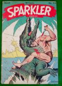 Sparkler Comic 1946: Issue 5 March Hogarth Tarzan - Sparkman condition fair VG