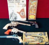 Selection of Guns and Pistols: To include Large Cowboy Revolver, Crescent Rustler Ace, Sidi Toy