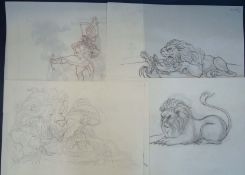 Original Advertising Artwork / Sketches: Featuring Kroenenbourg Beer Lion and Wellington & Bonaparte