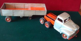 Rare CKO Kellerman (Germany) clockwork Articulated Truck: With 6-wheel Tractor Unit - silver, some