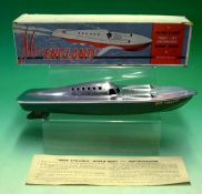 Miss England Twin Jet Propelled Speed Boat: This unused very clean boxed example complete with