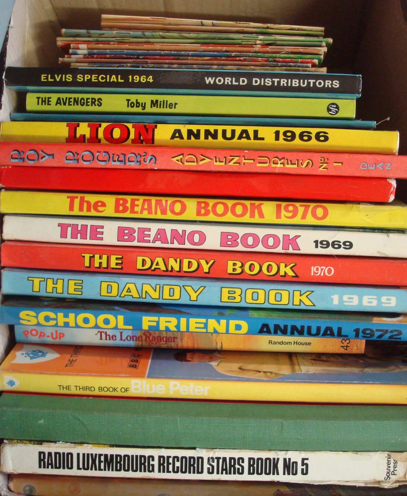 Selection of 1960/80s Annuals: To include Rupert 1968, 1969, Radio Luxembourg Record Stars No5,