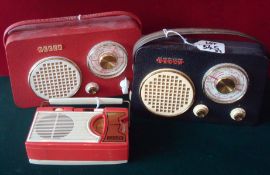 Three Vintage Transistor Radio’s: To include 2 Variations of the Decca TP50A3 1 Red and 1 Blue