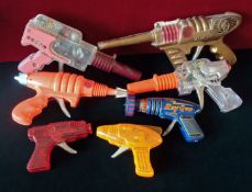 Selection of Unboxed Space Guns: To consist of tinplate Ray gun, Space Pilot Jet Ray Gun together