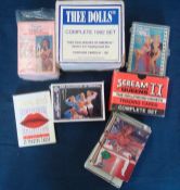 Selection of Adult Trade Cards: To include Thee Dolls Complete set 1992, Clive Marketing Cards,