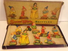 Early Example of Chad Valley Snow White Skittles Game: This scarce example in original box (please