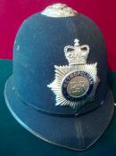 Police Helmet: Metropolitan Police helmet having QEII helmet plate with blue enamel centre ring