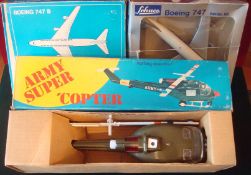 Army Super Copter: Battery operated with blinking light and real engine sound together with Schuco