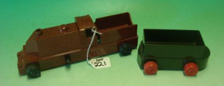Rare Vintage Chad Valley Bakelite Toy Train & Truck: This very hard to find with no damage this
