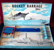 Rare Chad Valley Rocket Barrage Shooting Game: The game consist of an Aircraft Carrier with 5