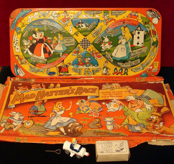 Mettoy Alice in Wonderland Mad Hatters Race Track: c.1950s, Very rare track toy with detailed