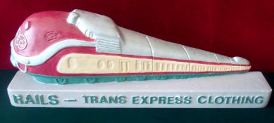 Rails - Trans Express Clothing Advertising Train: Made from Chalk featuring high speed French