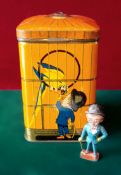 Sharp’s Super Kreem Toffee Tin and Lead Figure: Sir Kreemy Knut himself, long established brand