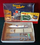 Triang Minic Ships M892 SS United States Presentation Set: Black/white, red/white/blue funnels and