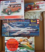 Small Selection of Model Kits: To include Burago Land Rover, Revell YAK-25 Flashlight, Scalecraft