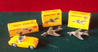 Dinky Toys: To include No 109 Austin Healey Sports in Yellow Boxed missing 1 flap together with