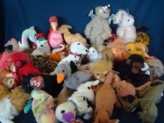 Large Collection of TY Beanie Babes: To consist of various Animals Bears, Lions, Parrots, Ducks,