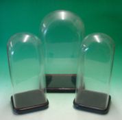 Set of Three Glass Domes: Having a Central large dome with matching pair all with square design with