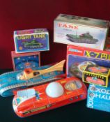 Selection of Space Related Toys: To include Tinplate Space Vehicles, X-7 Space Station, Light