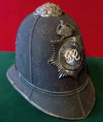 Police Helmet: Metropolitan Police helmet having GR VI night helmet plate complete with liner (