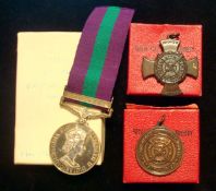 Royal Air Force GSM Malaya Medal: QEII to 3113219 Act/Cpl V F J Jones in original box together