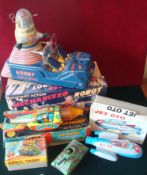 Selection of Space Related Toys: To include Mystery Action Mechanized Robot, Air Rocket friction