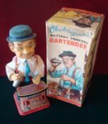 Nomura (Japan) Charley Weaver Battery Operated Bartender Novelty: Another example with white