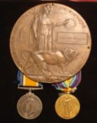 WW1 BWM / Victory & Death Plaque KIA Medals: To 3657 Pte Walter Mason Royal Lnacashire Regt KIA