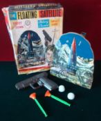 Horikawa (Japan) Floating Satellite: Mysterious Floating Action Target Game with tinplate Gun &