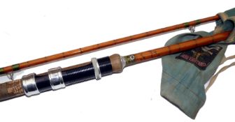 ROD: Fosters of Ashbourne The Ideal 10? 2 piece split cane salmon spinning rod low bridge guides