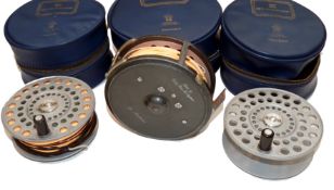 REEL & 2 SPOOLS: Hardy St Andrew 4-1/8? alloy salmon fly reel heavy U shaped line guide stamped