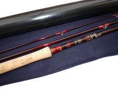 ROD: Hardy Graphite Salmon Fly Deluxe 13?9? 3 piece carbon fly rod in as new condition line rate 9