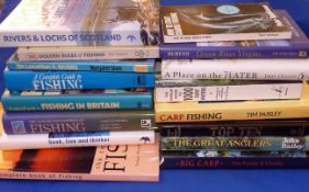 Box of 16 assorted books incl. 5 x carp books by Paisley Bailey Vaughan Tumbleson P ? ?How To Start