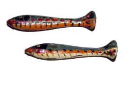 LURES(2): Pair Morris Carswell Millers Thumb Gutta Percha baits never trace or hook mounted each 2.