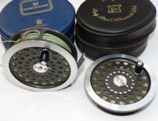 REEL & SPOOL: (2) Hardy The Sunbeam 7/8 alloy trout fly reel in fine condition rear disc adjuster