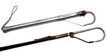 ACCESSORIES: (2) Hardy alloy 2 draw extending salmon gaff with spring point protector and belt clip