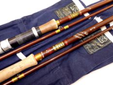 RODS: (2) Hardy Richard Walker Reservoir Superlite 9?3? 2 piece brown hollow glass trout fly rod